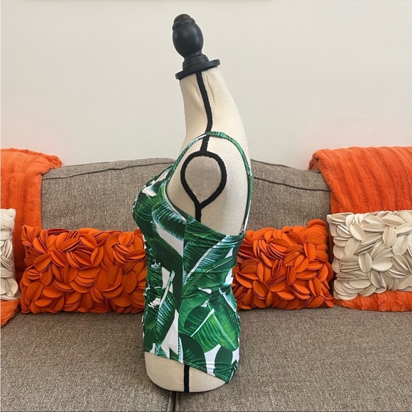 ❣️🆕Ekouaer Ruched Front Palm Leaves Printed One Piece Swimsuit❣️ - Picture 7 of 10